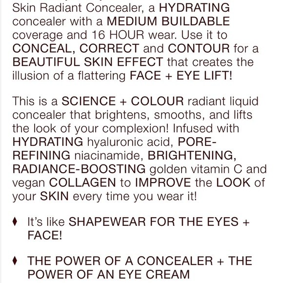 Charlotte Tilbury Beautiful Skin Medium to Full Coverage Radiant Concealer 6.5 - Picture 3 of 8